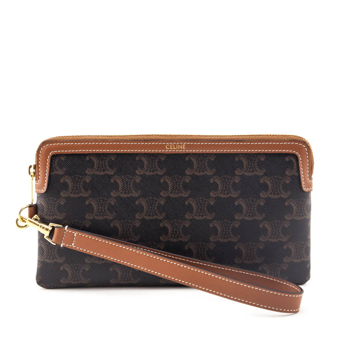 Celine Tan Triomphe Canvas Long Pouch With Strap