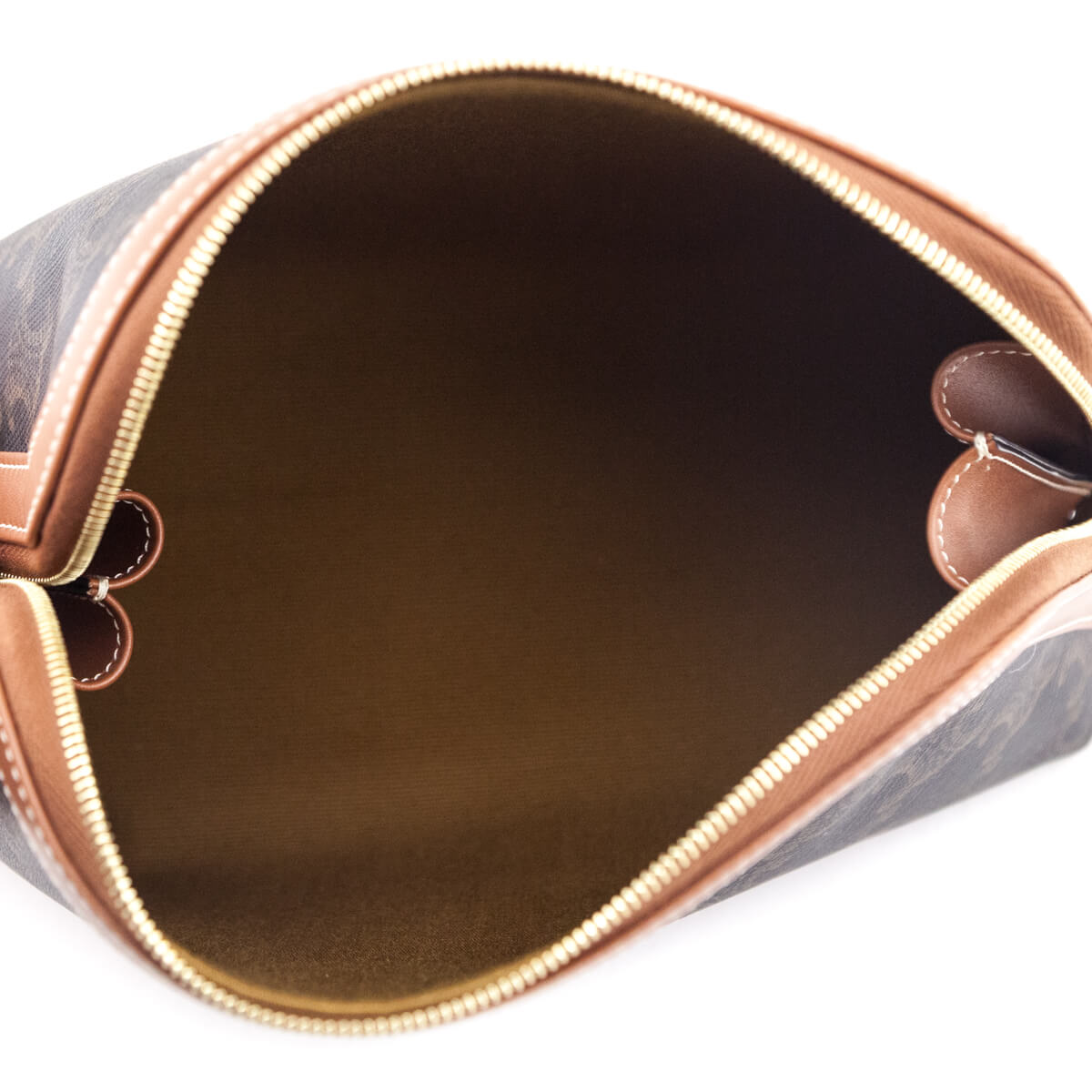 Celine Tan Triomphe Canvas Medium Cosmetic Pouch - Love that Bag etc - Preowned Authentic Designer Handbags & Preloved Fashions