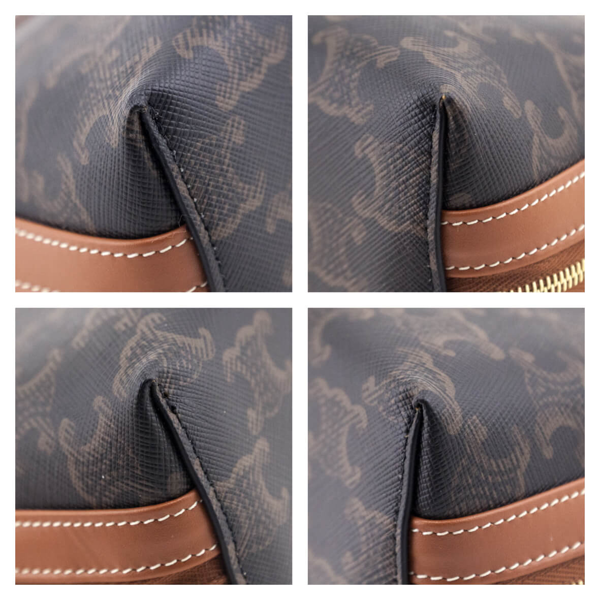 Celine Tan Triomphe Canvas Medium Cosmetic Pouch - Love that Bag etc - Preowned Authentic Designer Handbags & Preloved Fashions