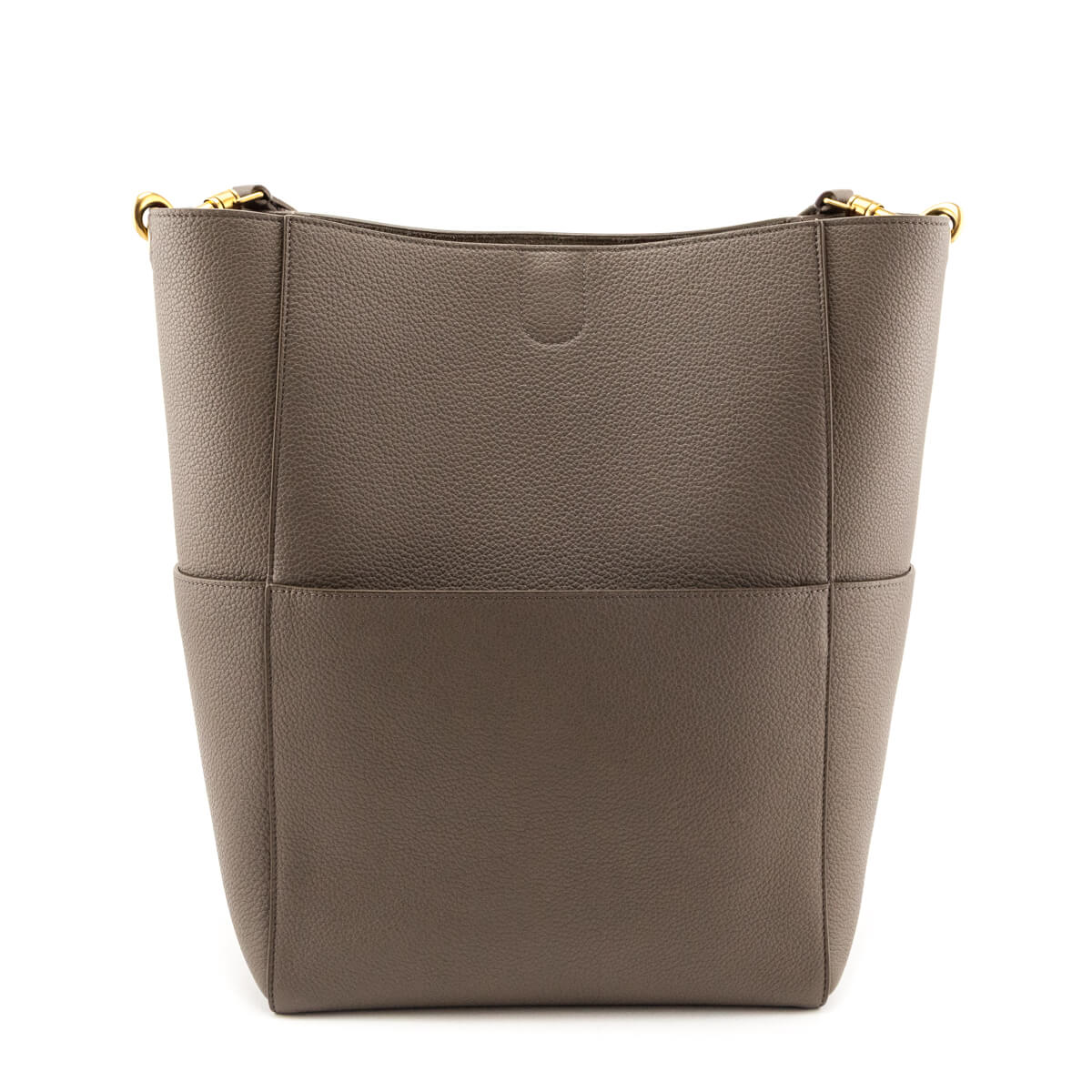 Celine Taupe Soft Grained Calfskin Sangle Bucket Bag - Love that Bag etc - Preowned Authentic Designer Handbags & Preloved Fashions