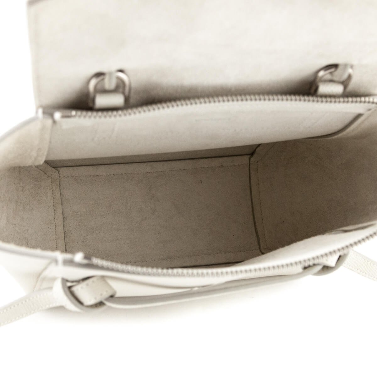 Celine White Grained Calfskin Nano Belt Bag - Love that Bag etc - Preowned Authentic Designer Handbags & Preloved Fashions