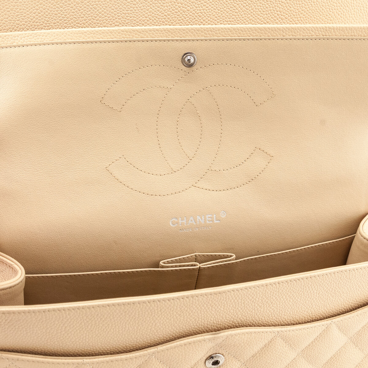 Chanel Beige Caviar Quilted Jumbo Double Flap - Love that Bag etc - Preowned Authentic Designer Handbags & Preloved Fashions