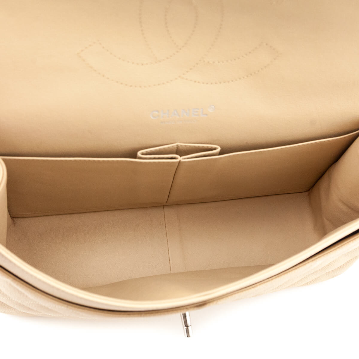Chanel Beige Caviar Quilted Jumbo Double Flap - Love that Bag etc - Preowned Authentic Designer Handbags & Preloved Fashions