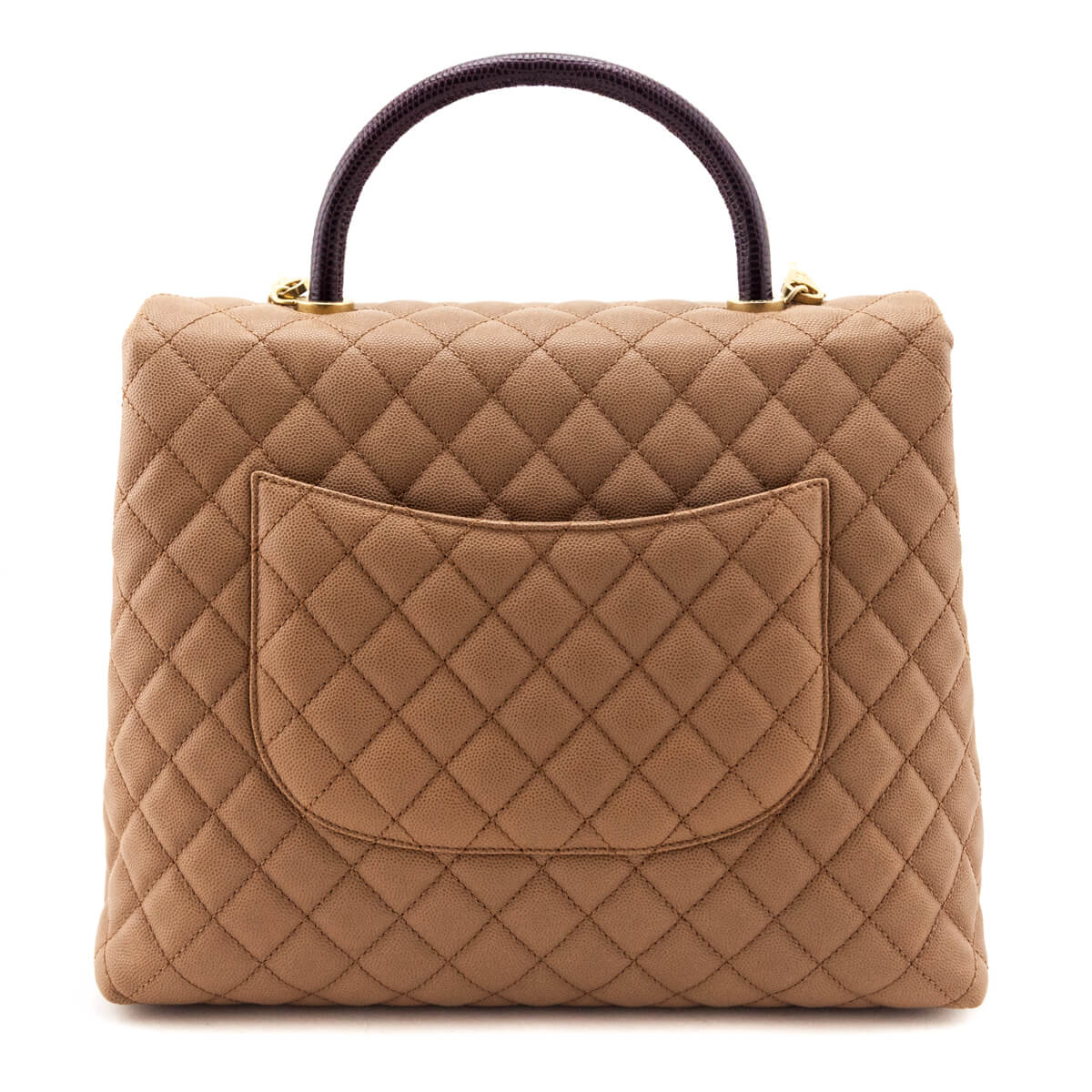 Chanel Beige Caviar & Lizard Quilted Large Coco Handle Flap Bag - Love that Bag etc - Preowned Authentic Designer Handbags & Preloved Fashions