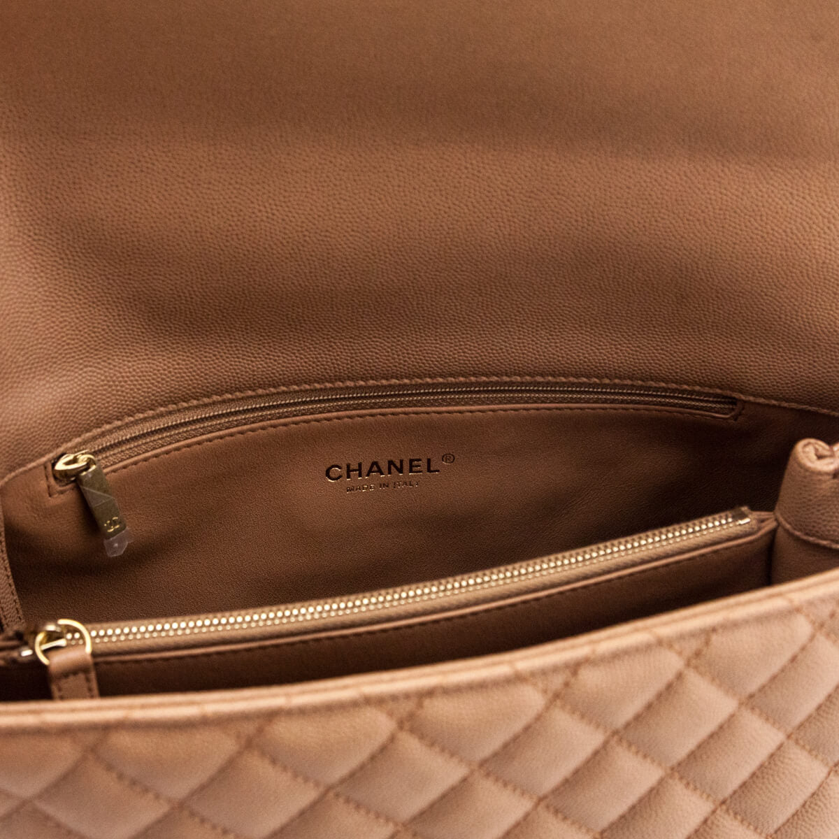 Chanel Beige Caviar & Lizard Quilted Large Coco Handle Flap Bag - Love that Bag etc - Preowned Authentic Designer Handbags & Preloved Fashions