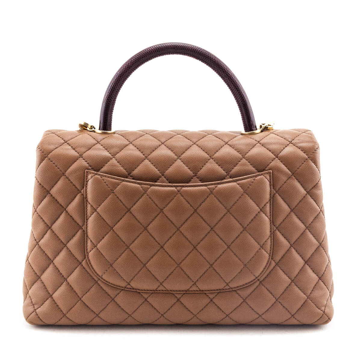 Chanel Beige Caviar & Lizard Quilted Medium Coco Handle Flap Bag - Love that Bag etc - Preowned Authentic Designer Handbags & Preloved Fashions