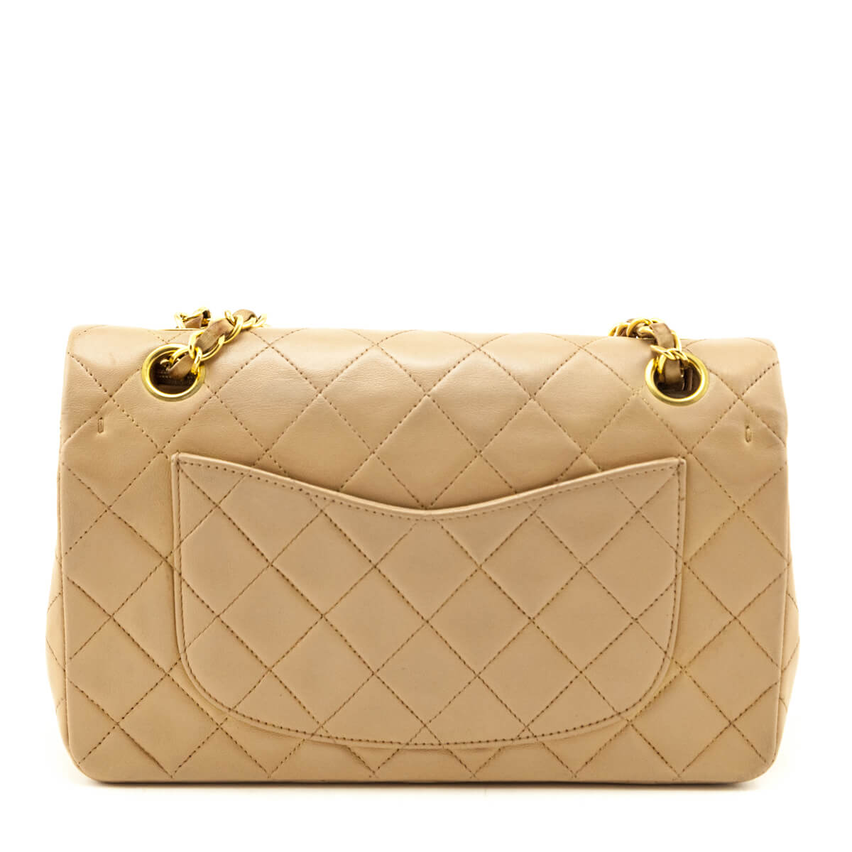 Chanel Beige Lambskin Quilted Medium Double Flap Bag - Love that Bag etc - Preowned Authentic Designer Handbags & Preloved Fashions