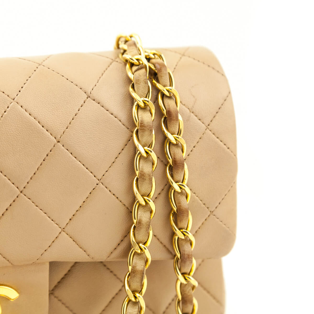 Chanel Beige Lambskin Quilted Medium Double Flap Bag - Love that Bag etc - Preowned Authentic Designer Handbags & Preloved Fashions