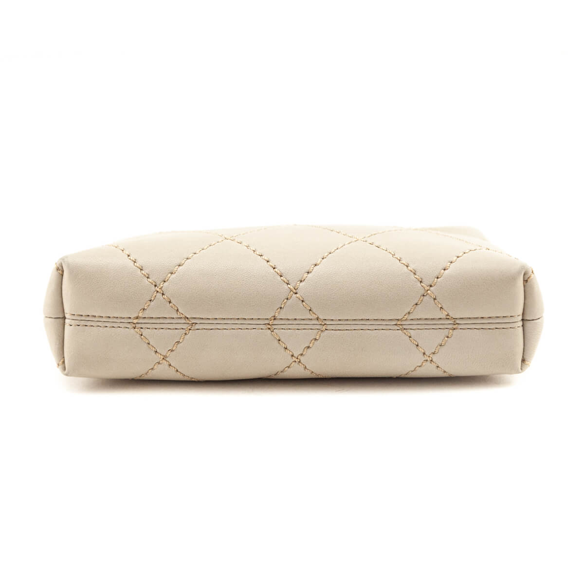 Chanel Beige Lambskin Surpique Stitch Pochette
