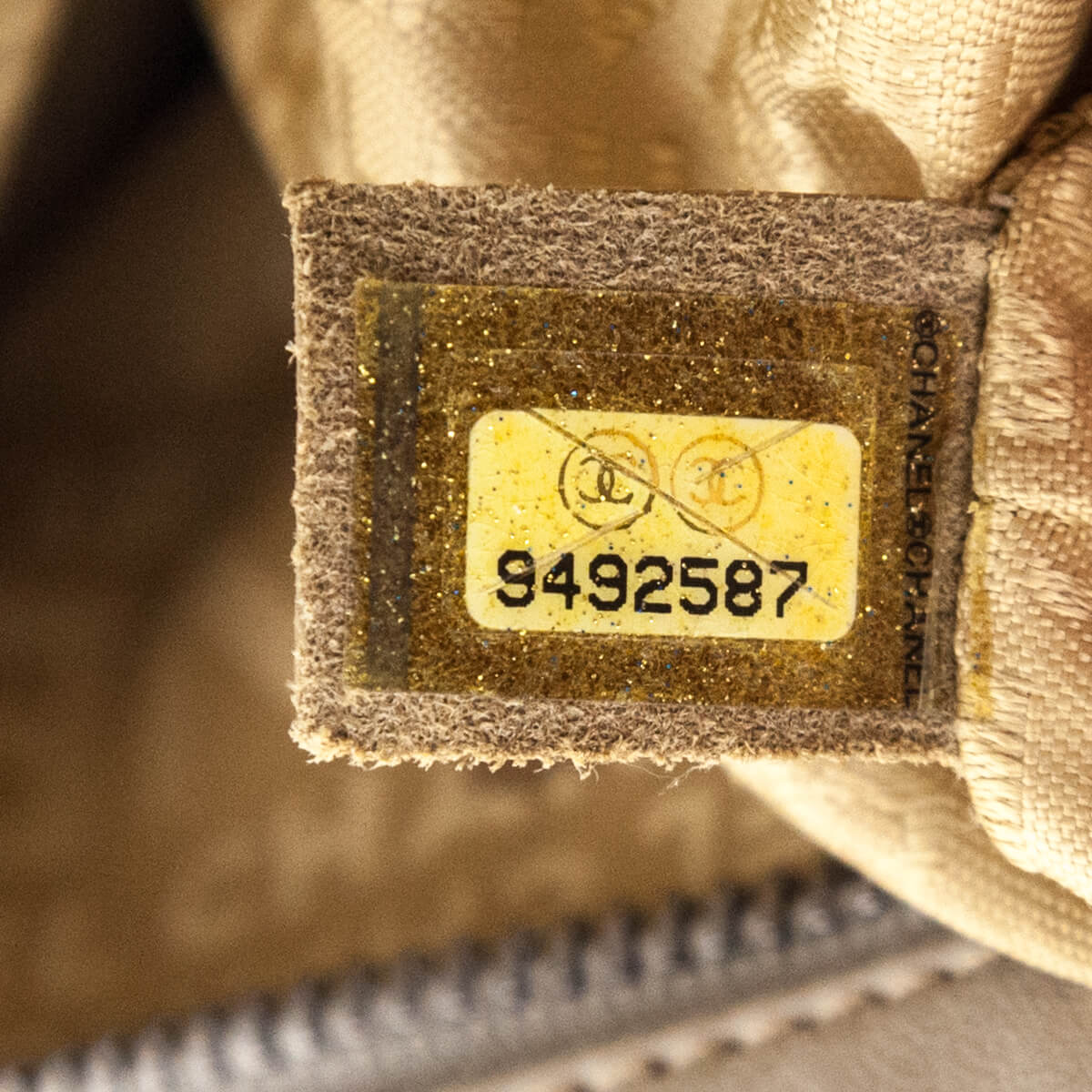 Chanel Beige Lambskin Surpique Stitch Pochette