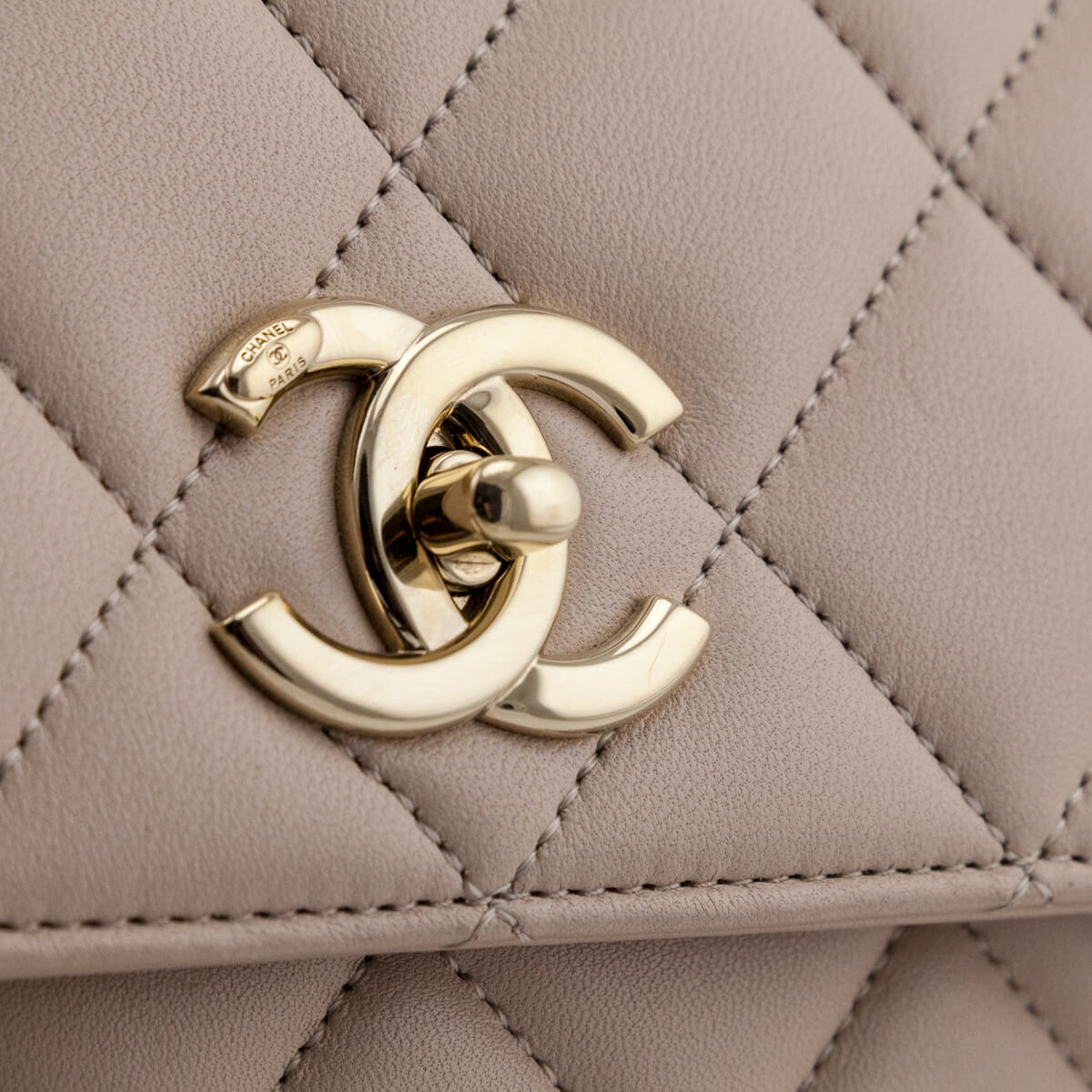 Chanel Beige Quilted Lambskin Medium Trendy CC Flap Dual Handle