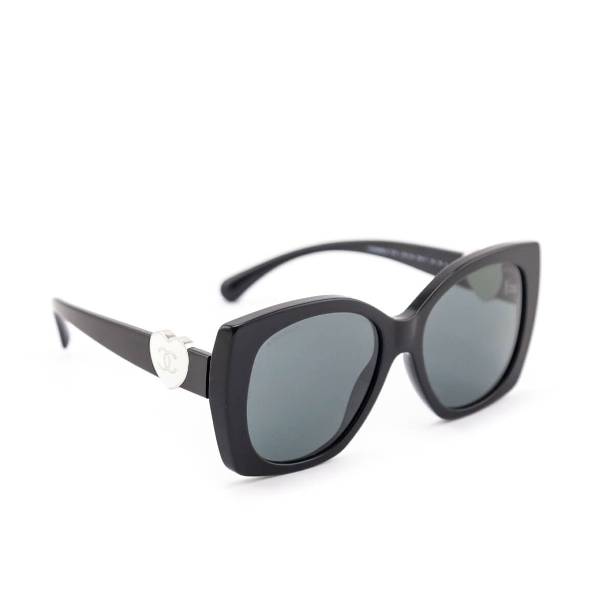 Chanel Black Acetate 5519 Square CC Heart Sunglasses - Love that Bag etc - Preowned Authentic Designer Handbags & Preloved Fashions