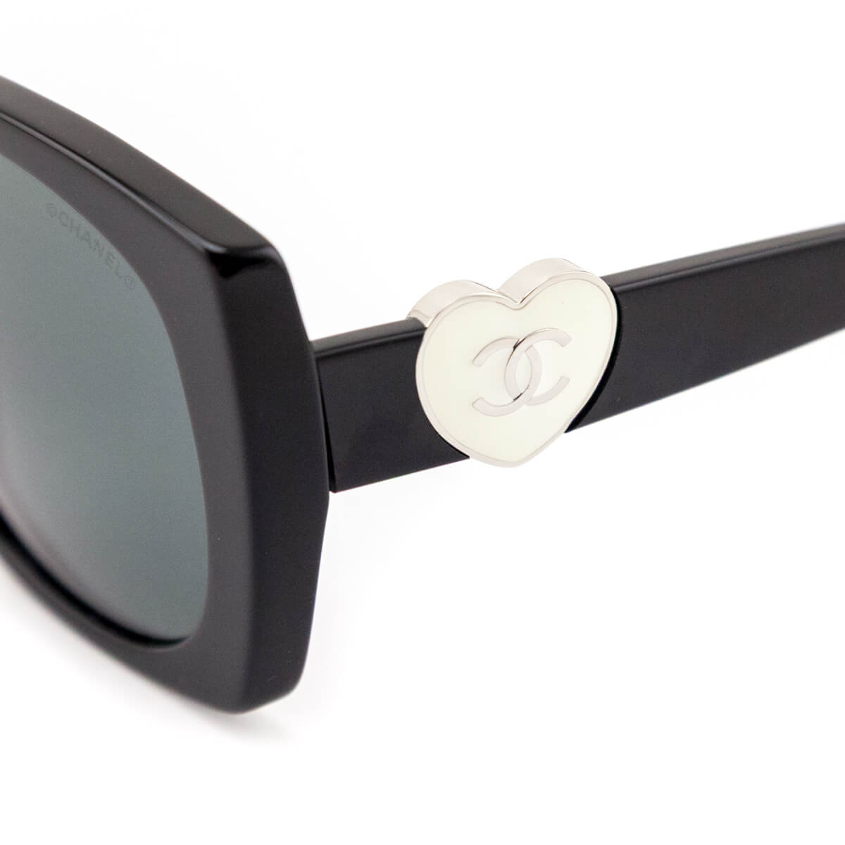 Chanel Black Acetate 5519 Square CC Heart Sunglasses - Love that Bag etc - Preowned Authentic Designer Handbags & Preloved Fashions