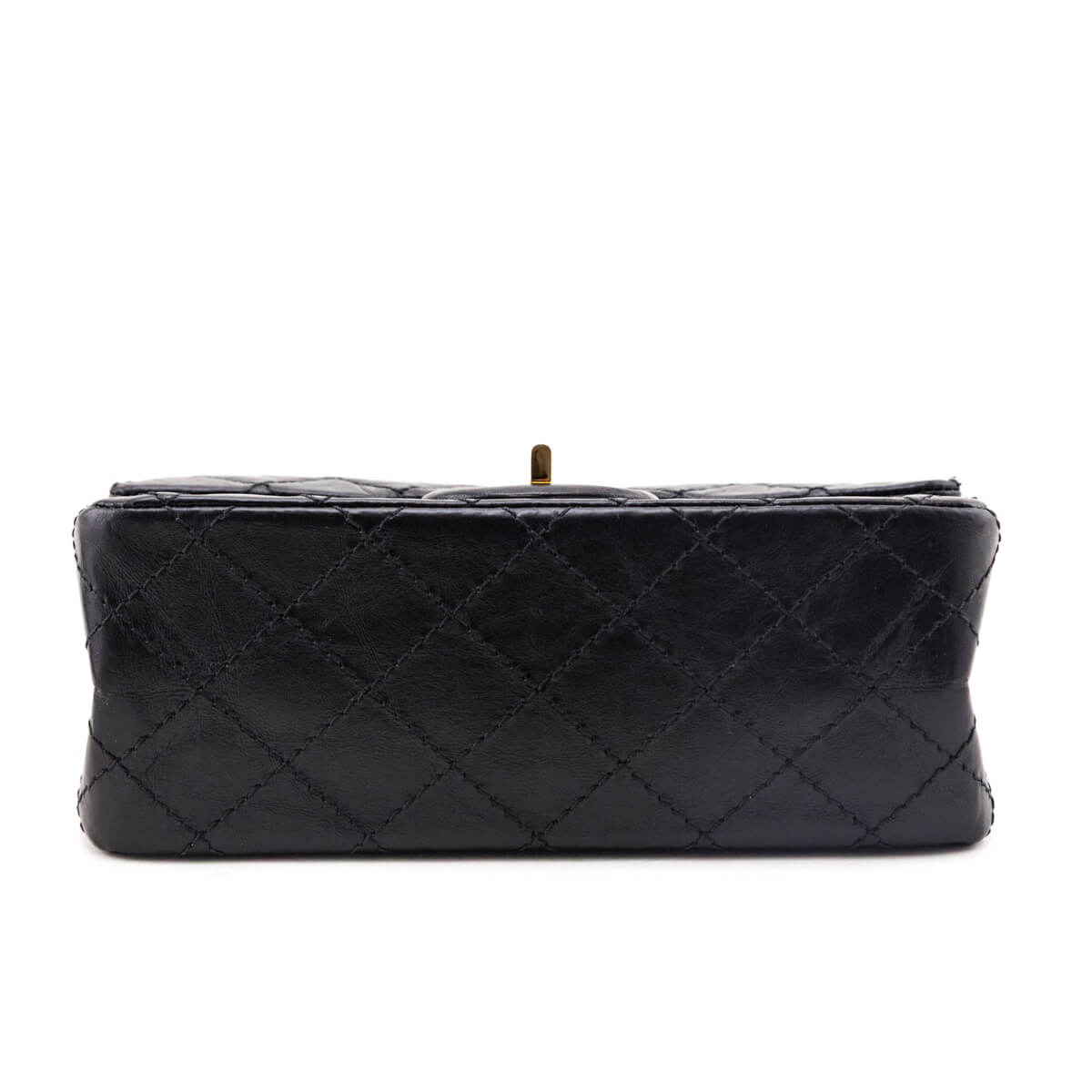 Chanel Black Aged Calfskin Quilted 2.55 Reissue Mini Flap Bag