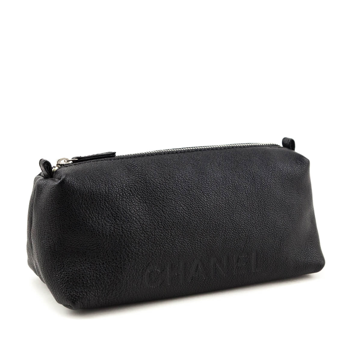 Chanel Black Calfskin Cosmetic Pouch - Love that Bag etc - Preowned Authentic Designer Handbags & Preloved Fashions