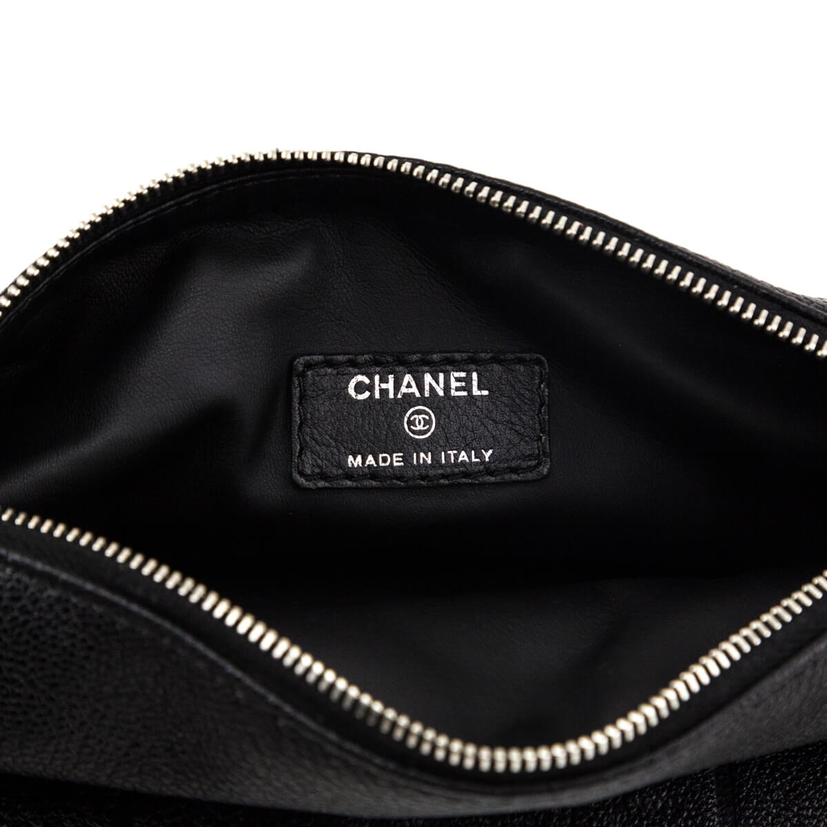 Chanel Black Calfskin Cosmetic Pouch - Love that Bag etc - Preowned Authentic Designer Handbags & Preloved Fashions