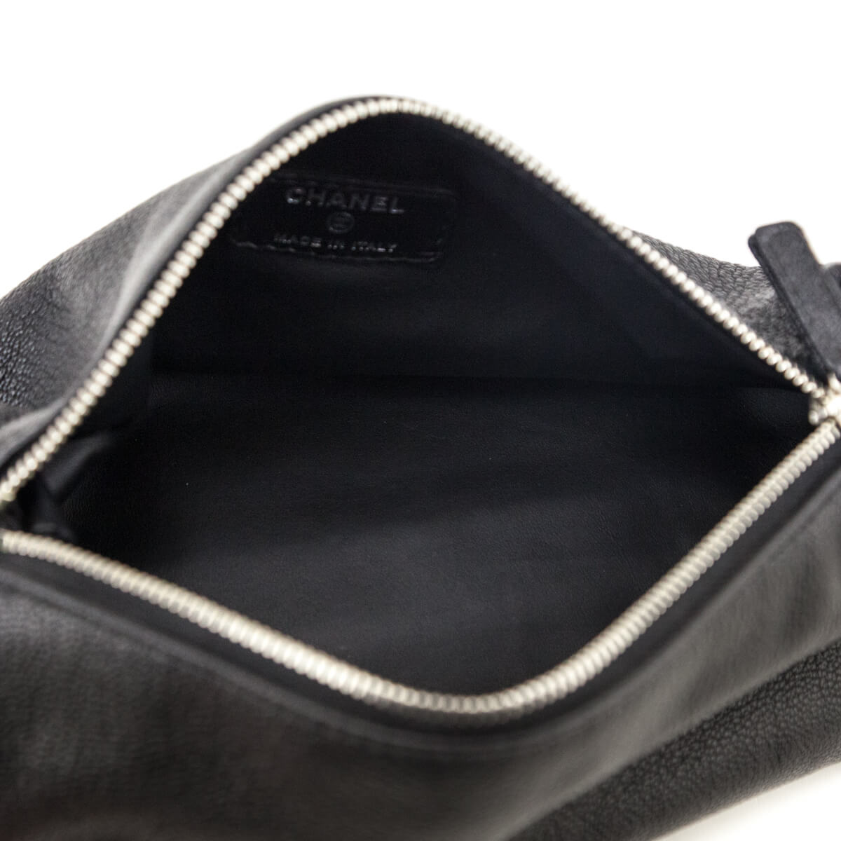 Chanel Black Calfskin Cosmetic Pouch - Love that Bag etc - Preowned Authentic Designer Handbags & Preloved Fashions