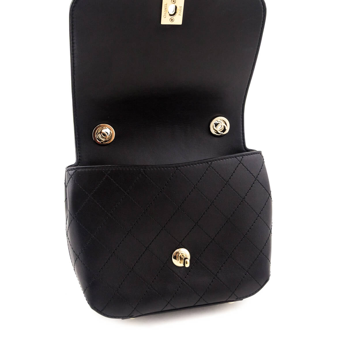 Chanel Black Calfskin Stitched Small Covered CC Flap Bag - Love that Bag etc - Preowned Authentic Designer Handbags & Preloved Fashions