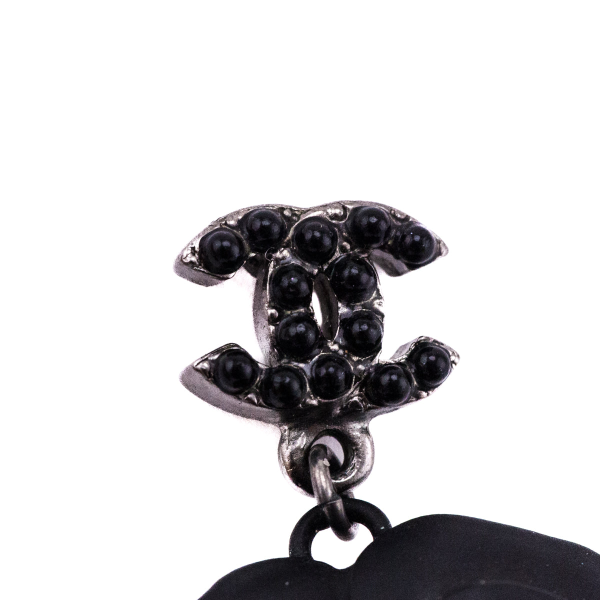 Chanel Black Camellia CC 2009 Drop Earrings - Love that Bag etc - Preowned Authentic Designer Handbags & Preloved Fashions