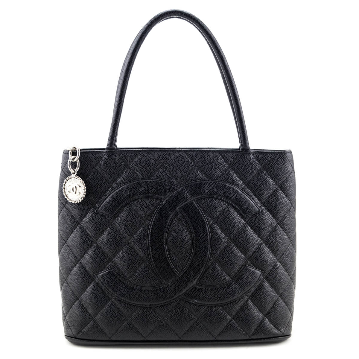 Chanel Black Caviar Vintage Medallion Tote - Love that Bag etc - Preowned Authentic Designer Handbags & Preloved Fashions
