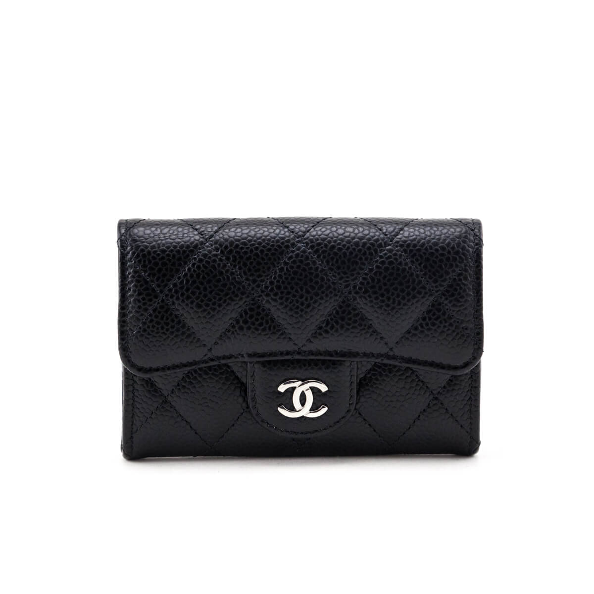 Chanel Black Caviar Quilted Classic Flap Card Holder Wallet - Love that Bag etc - Preowned Authentic Designer Handbags & Preloved Fashions