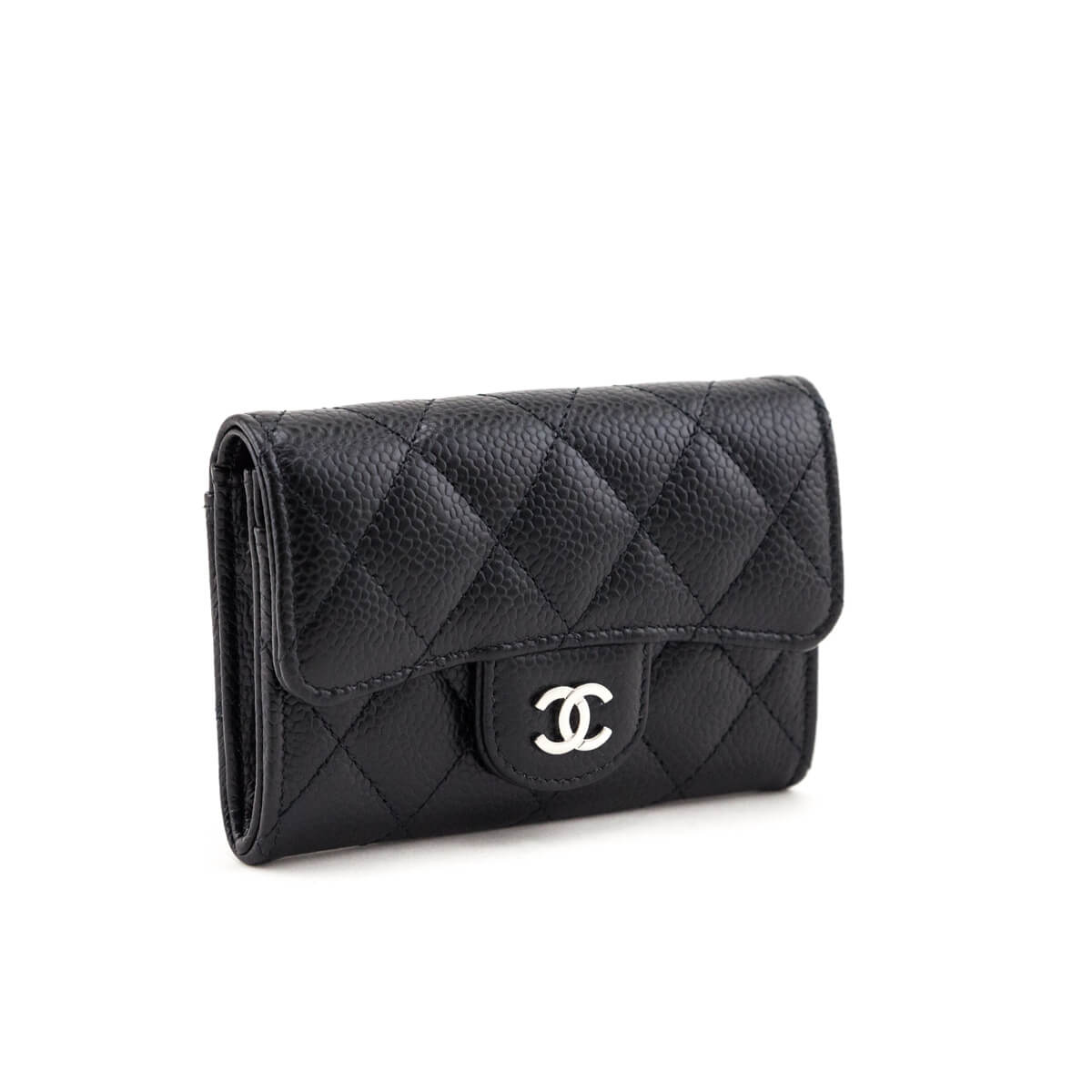 Chanel Black Caviar Quilted Classic Flap Card Holder Wallet - Love that Bag etc - Preowned Authentic Designer Handbags & Preloved Fashions