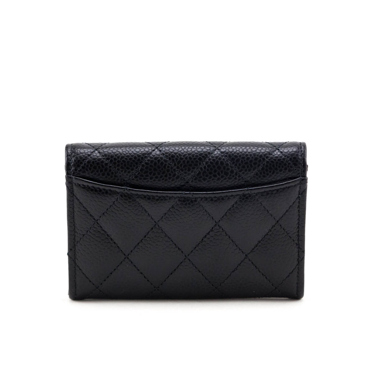 Chanel Black Caviar Quilted Classic Flap Card Holder Wallet - Love that Bag etc - Preowned Authentic Designer Handbags & Preloved Fashions