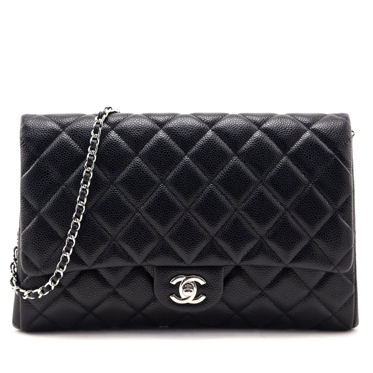 Chanel Black Caviar Quilted Clutch With Chain - Love that Bag etc - Preowned Authentic Designer Handbags & Preloved Fashions