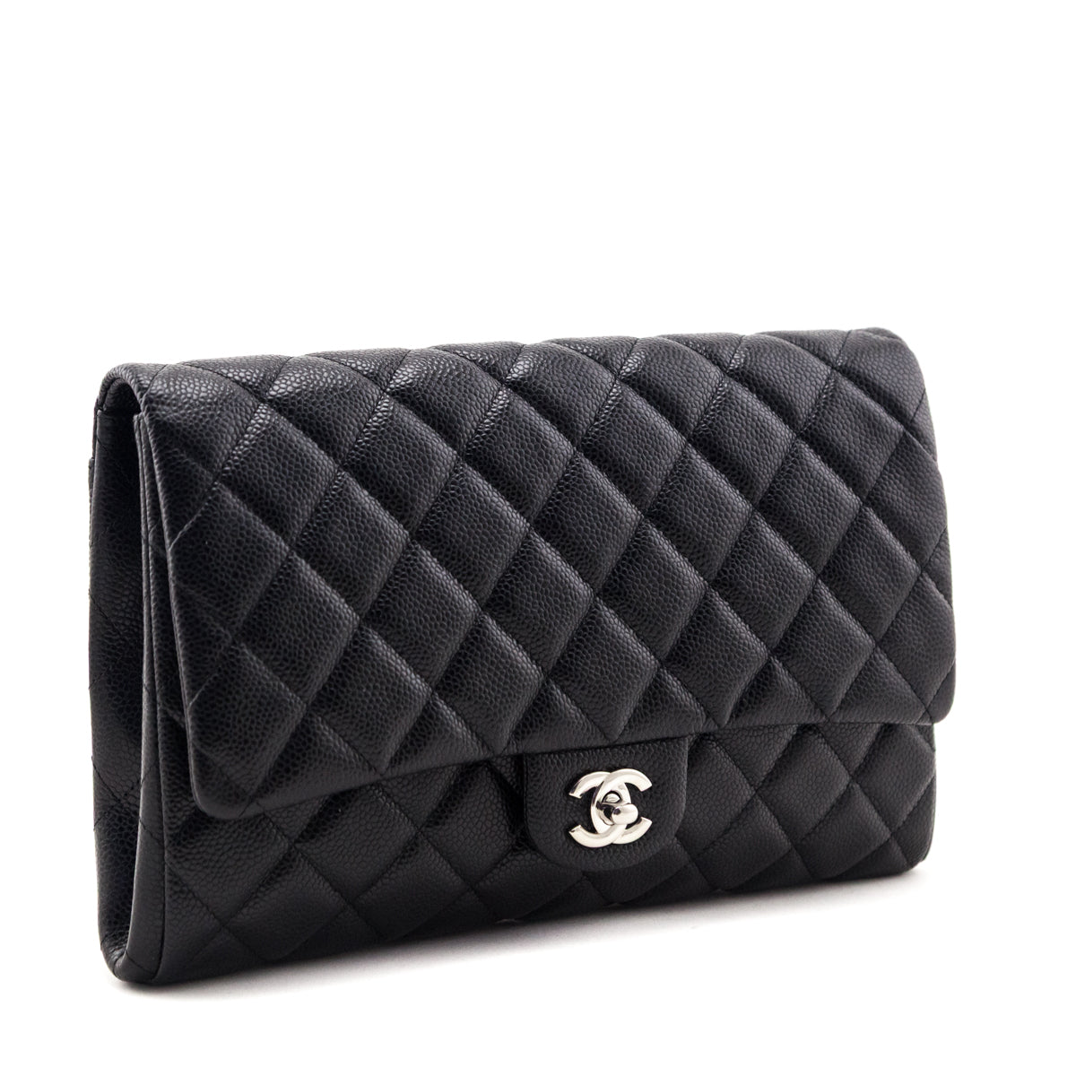 Chanel Black Caviar Quilted Clutch With Chain - Love that Bag etc - Preowned Authentic Designer Handbags & Preloved Fashions