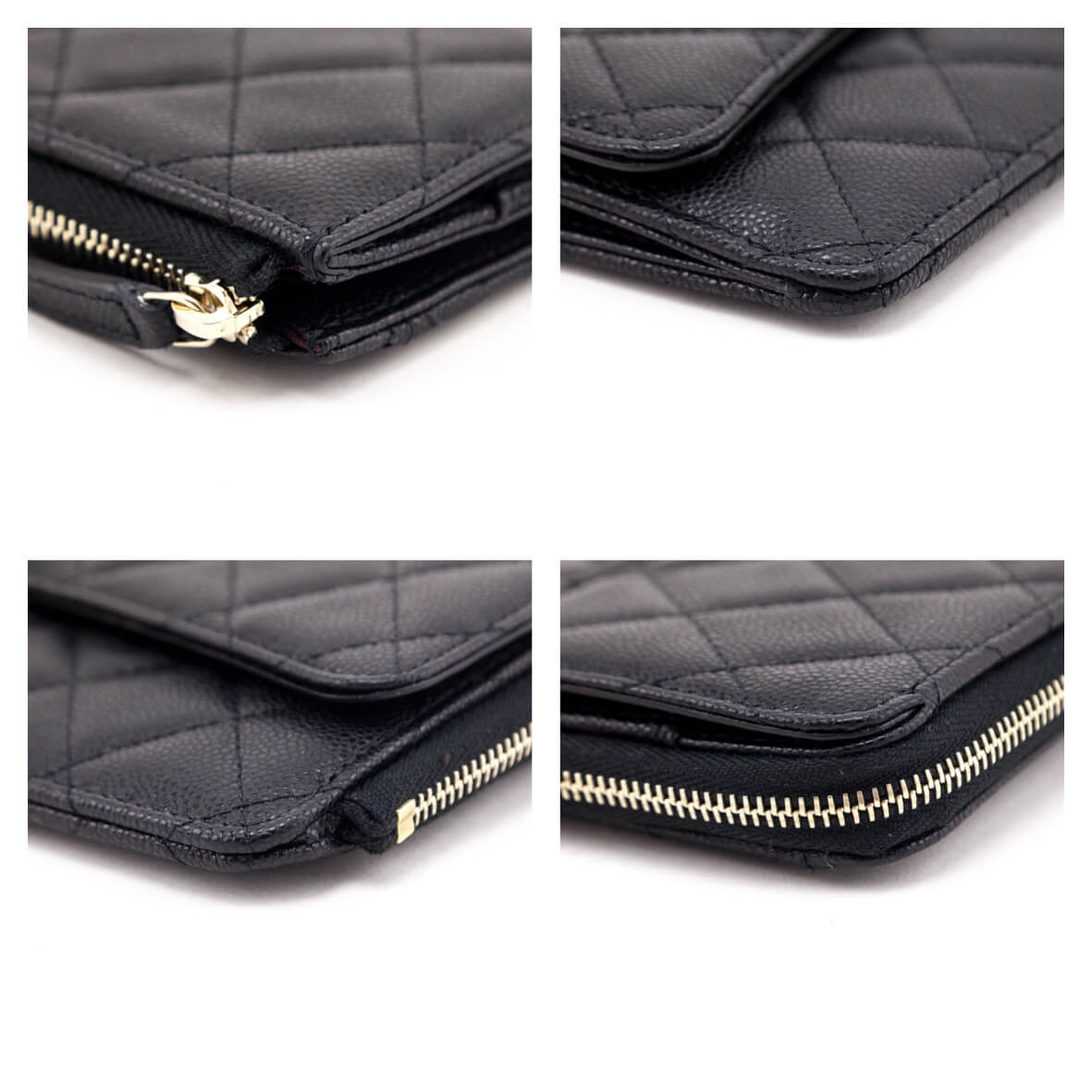 Chanel Black Caviar Quilted Flap Zip Long Wallet - Love that Bag etc - Preowned Authentic Designer Handbags & Preloved Fashions