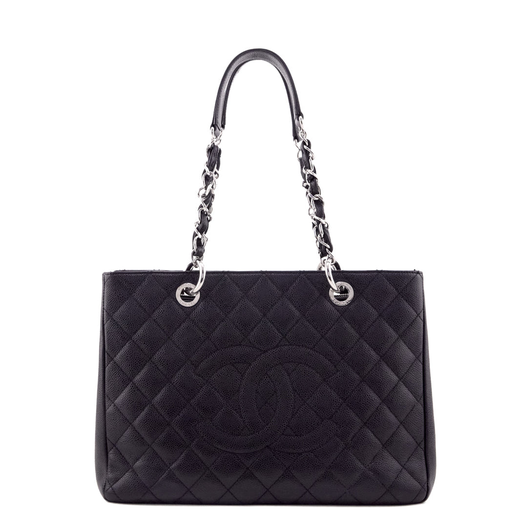 Chanel Black Caviar Quilted Grand Shopping Tote GST - Love that Bag etc - Preowned Authentic Designer Handbags & Preloved Fashions