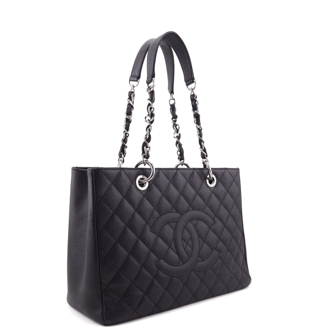 Chanel Black Caviar Quilted Grand Shopping Tote GST - Love that Bag etc - Preowned Authentic Designer Handbags & Preloved Fashions