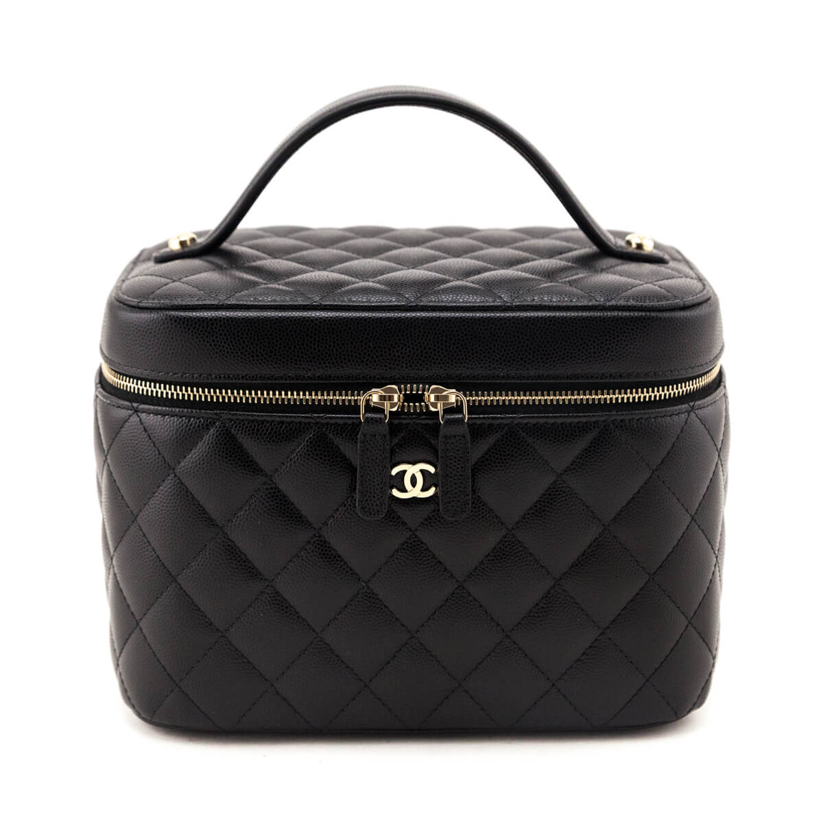 Chanel Black Caviar Quilted Large Vanity Top Handle - Love that Bag etc - Preowned Authentic Designer Handbags & Preloved Fashions