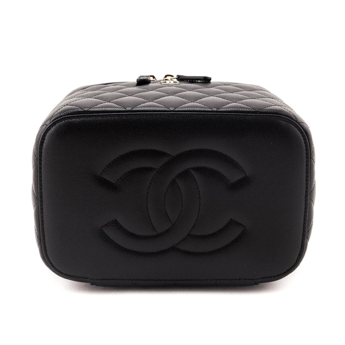 Chanel Black Caviar Quilted Large Vanity Top Handle - Love that Bag etc - Preowned Authentic Designer Handbags & Preloved Fashions
