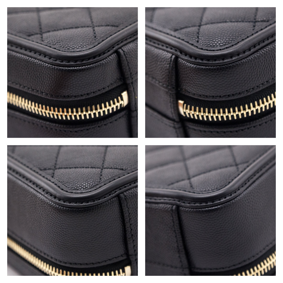 Chanel Black Caviar Quilted Medium CC Filigree Vanity Case - Love that Bag etc - Preowned Authentic Designer Handbags & Preloved Fashions