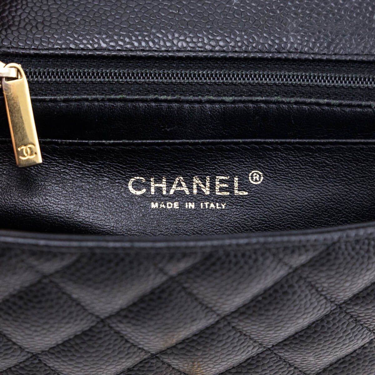 Chanel Black Caviar Quilted Mini Square Flap Bag
