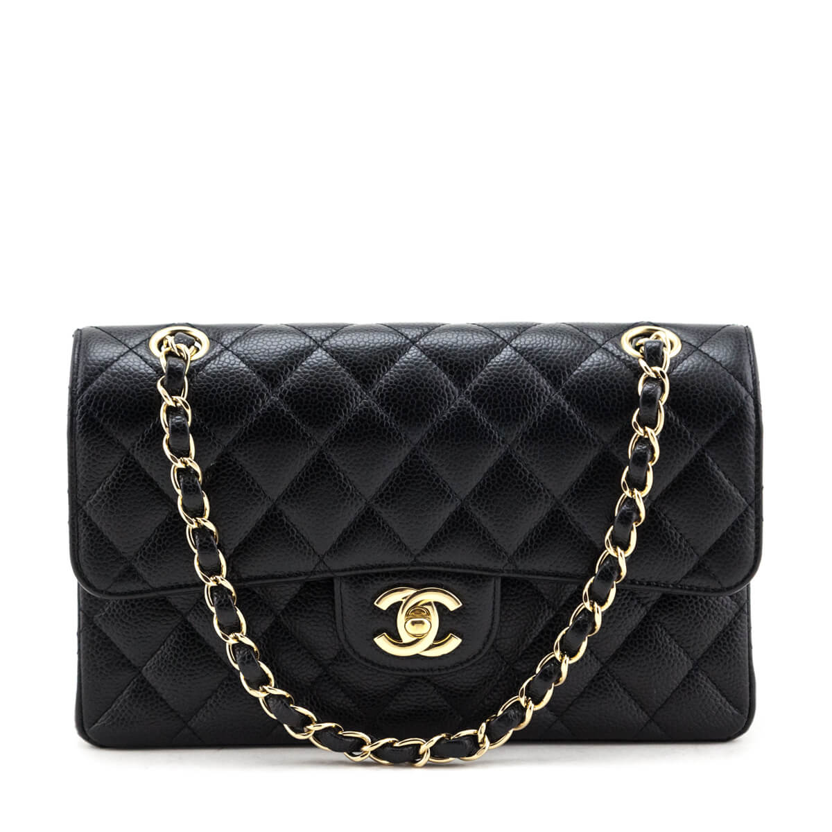 Chanel Black Caviar Quilted Small Double Flap Bag - Love that Bag etc - Preowned Authentic Designer Handbags & Preloved Fashions