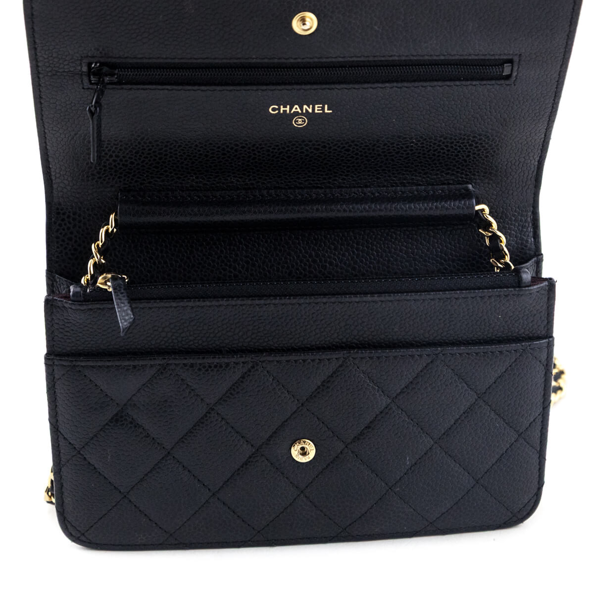 Chanel Black Caviar Quilted Wallet on Chain WOC