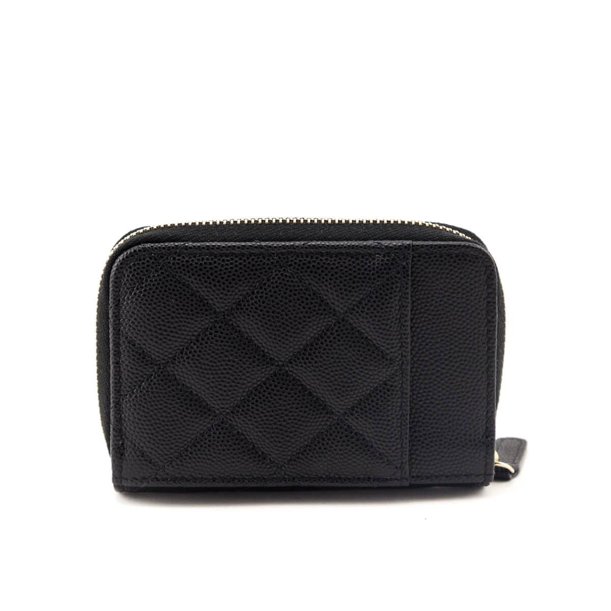 Chanel Black Caviar Quilted Zip Card Holder