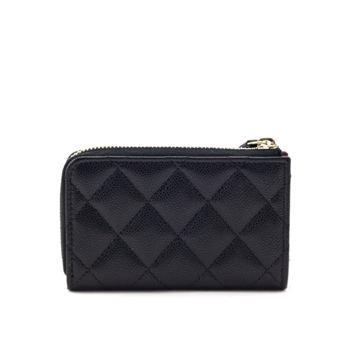 Chanel Black Caviar Quilted Zipped Key Holder Case