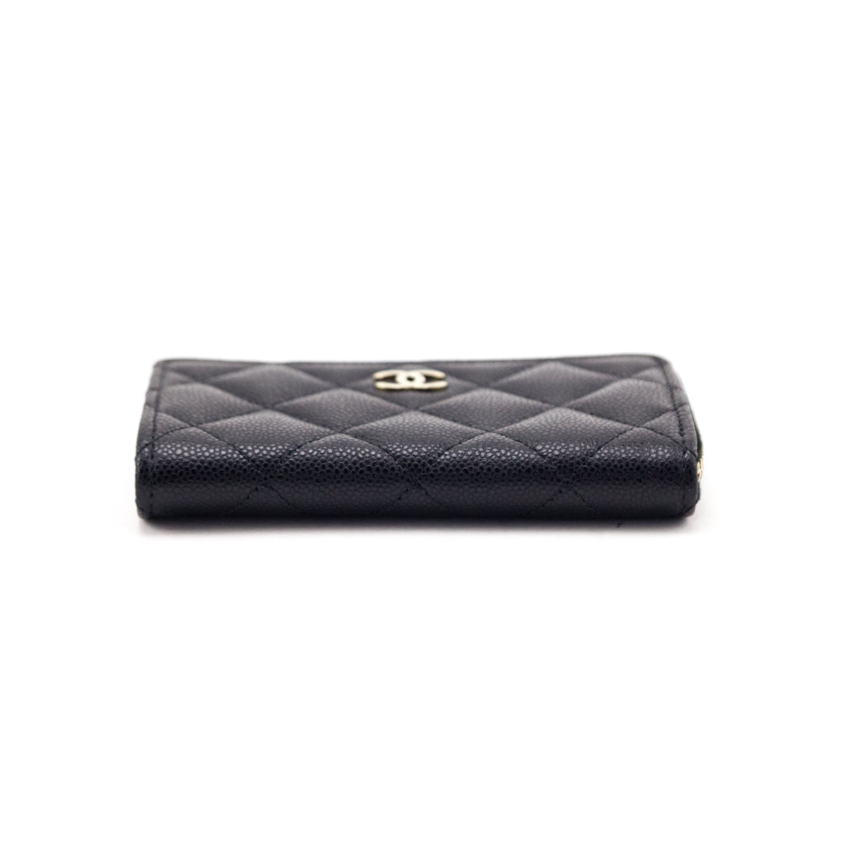 Chanel Black Caviar Quilted Zipped Key Holder Case