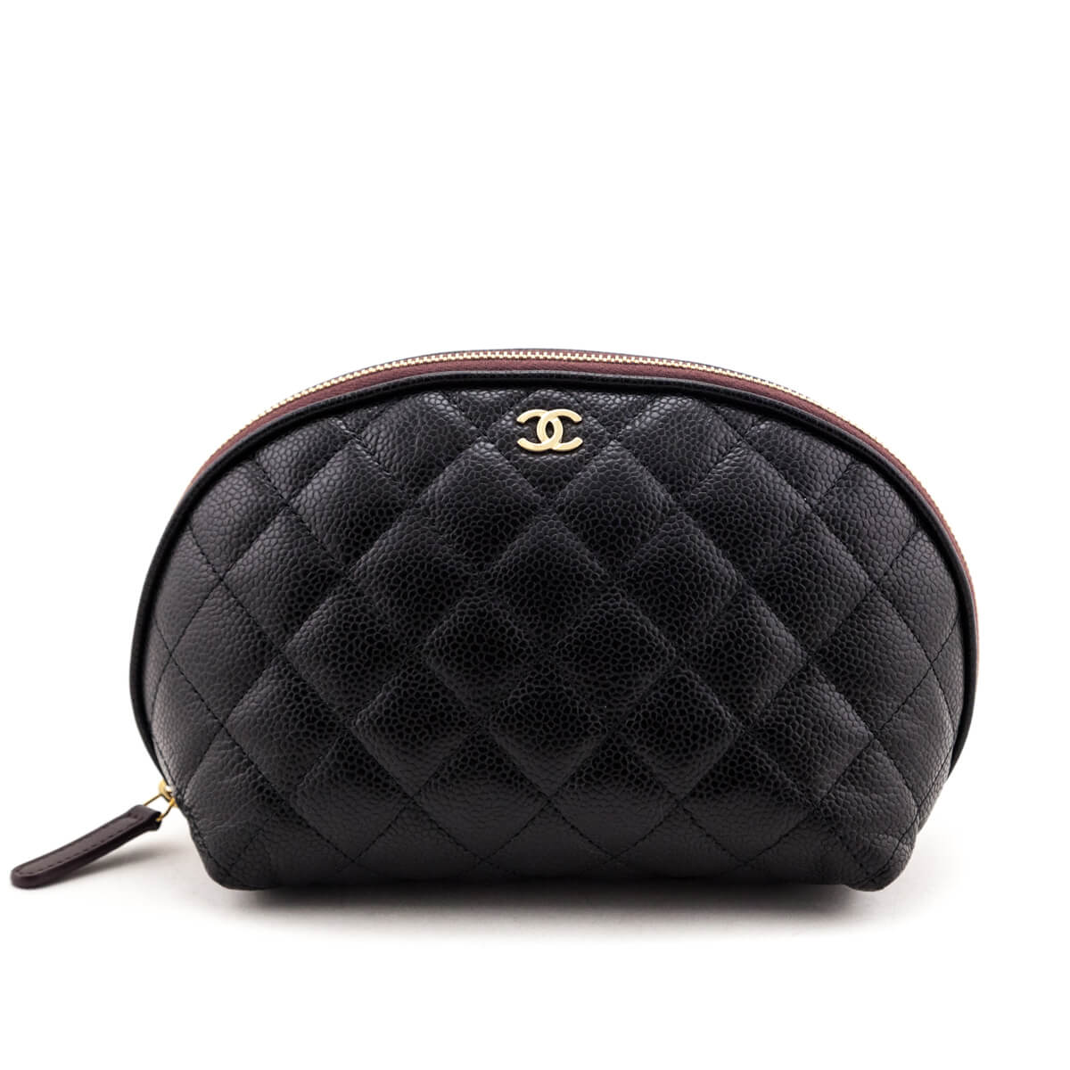Chanel Black Caviar Small Curvy Cosmetic Case - Love that Bag etc - Preowned Authentic Designer Handbags & Preloved Fashions