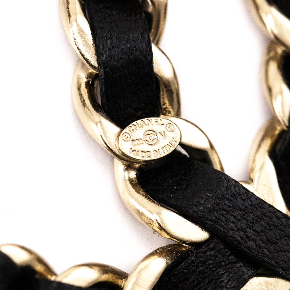 Chanel Black Gold Lambskin Chain CC Brooch