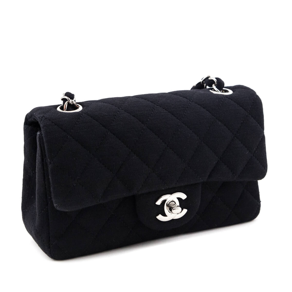 Chanel Black Jersey Mini Rectangular Flap Bag - Love that Bag etc - Preowned Authentic Designer Handbags & Preloved Fashions