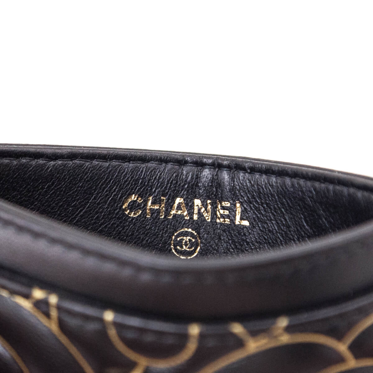 Chanel Black Lambskin Camellia Embossed Card Holder - Love that Bag etc - Preowned Authentic Designer Handbags & Preloved Fashions