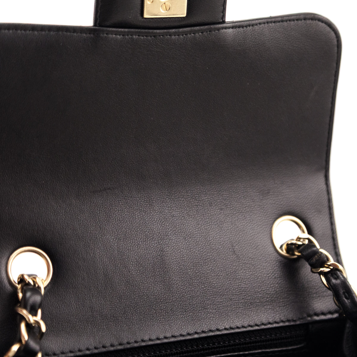 Chanel Black Lambskin Chevron Quilted Mini Square Flap - Love that Bag etc - Preowned Authentic Designer Handbags & Preloved Fashions