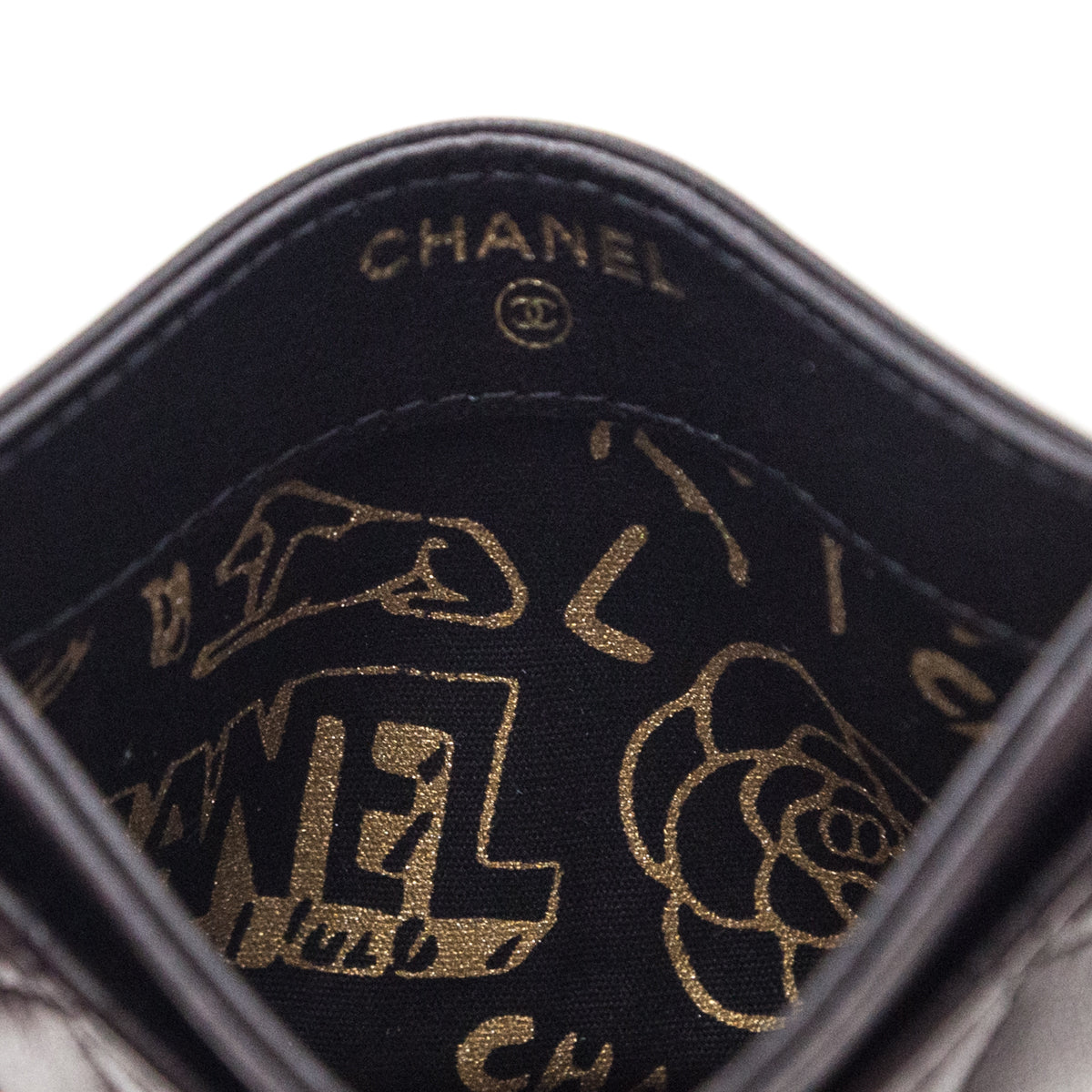 Chanel Black Lambskin Quilted Card Holder