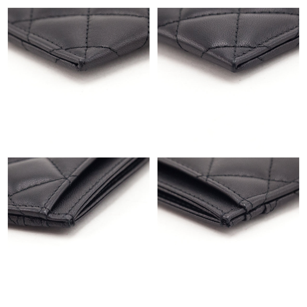 Chanel Black Lambskin Quilted Card Holder