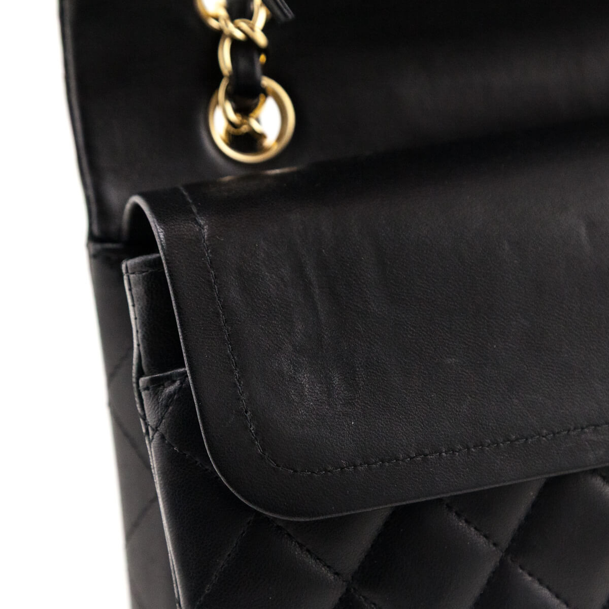Chanel Black Lambskin Quilted Classic Medium Double Flap
