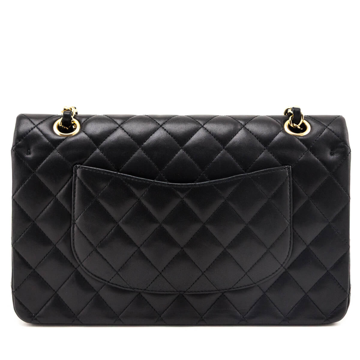 Chanel Black Lambskin Quilted Classic Medium Double Flap